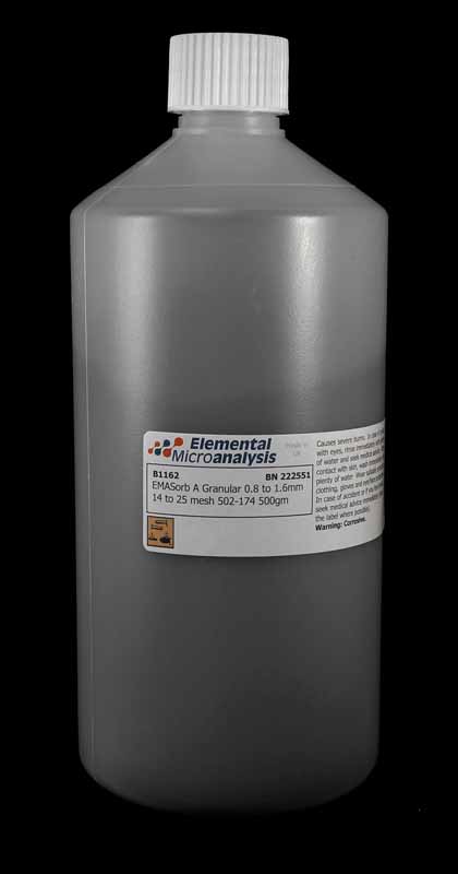 OBSOLETE - Suggested replacement B1316

EMASorb A Granular 0.8 to 1.6mm 14 to 25 mesh 502-174 500gm

SODIUM HYDROXIDE, SOLID,
8, UN1823